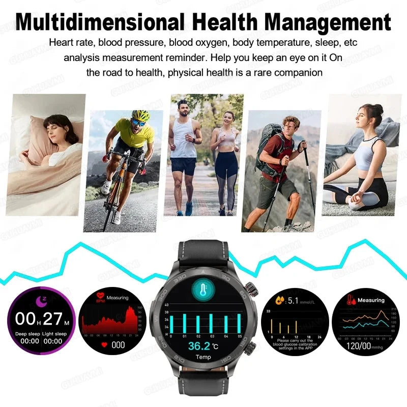 Smart Watch Men 1.53 AMOLED Screen Heart Rate Monitor NFC Bluetooth Call IP68 Waterproof Smartwatch