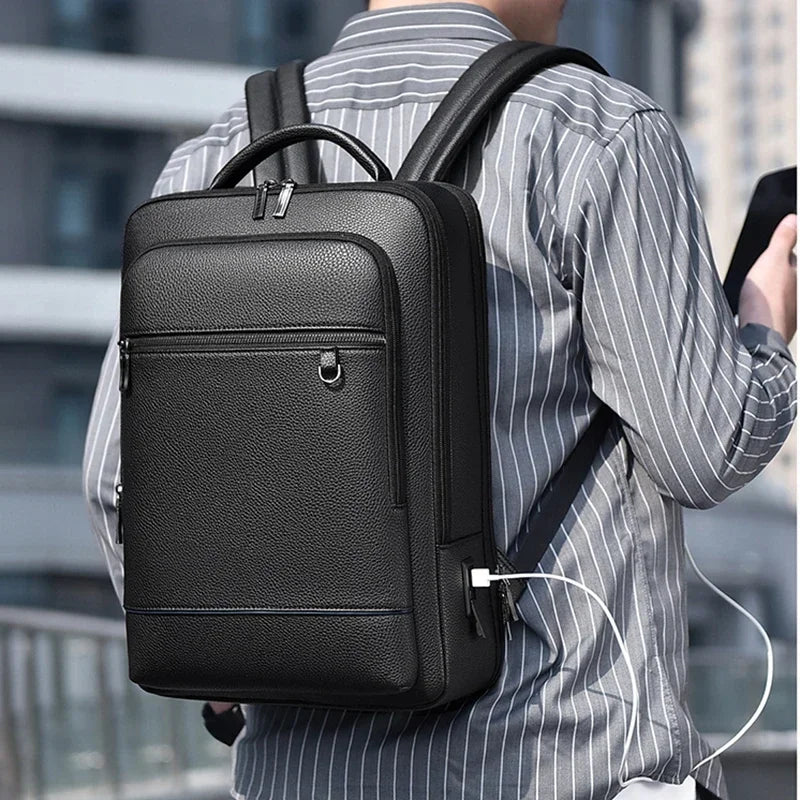 Executive Backpack Men Leather