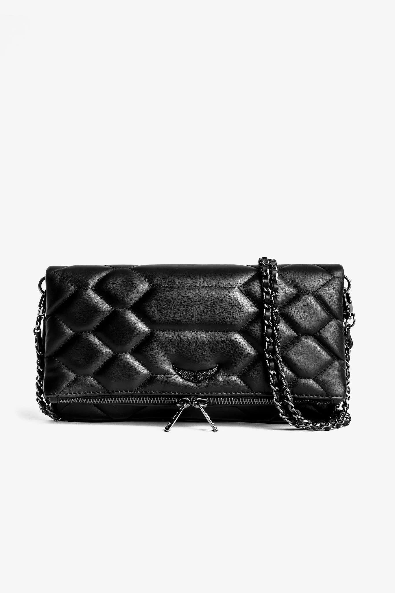 Black Clutch Zadigent Bags For Women Shoulder Bag Party Wing Decoration Two Chain Sacs A Main Femme